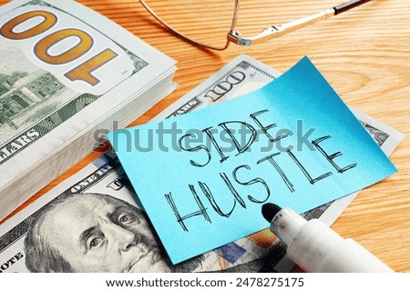 Side hustle is shown using a text