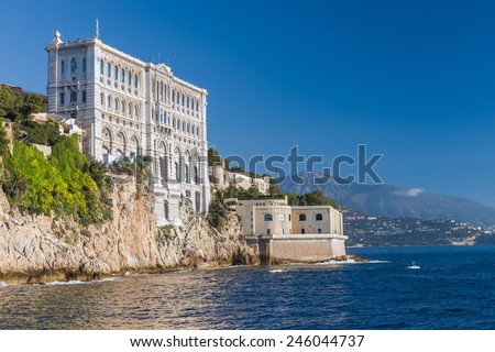 Side of Oceanographic Institute museum in Principality of Monaco 