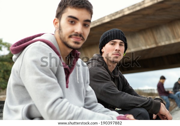 Side Portrait Two Attractive Latino Teenagers Stock Photo 190397882 ...