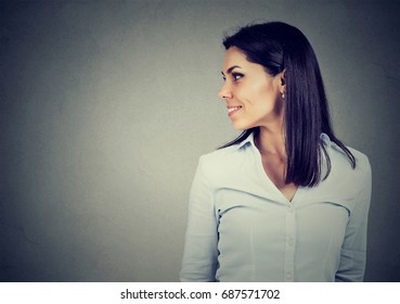 Side profile of a happy woman 