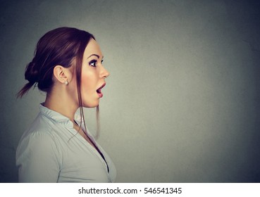 Side Profile Of A Shocked Woman