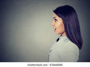 Side Profile Of A Shocked Woman