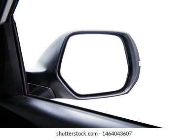 side rear-view mirror car isolated on white background