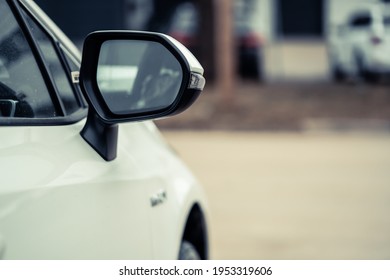 side rear-view mirror on a car. - Shutterstock ID 1953319606