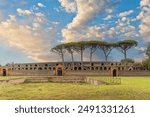 Side of Roman amphitheatre in Pompeii Unesco World Heritage Site, Italy