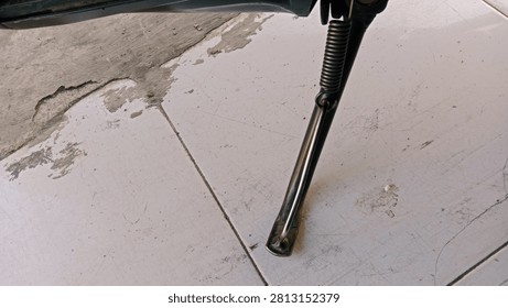 the side stand of a motorcycle 
