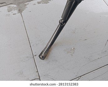 the side stand of a motorcycle 