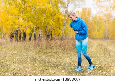 Side Stitch - Woman Runner Side Cramps After Running