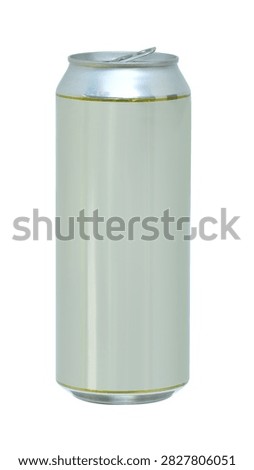 side view of Aluminum pull-tab cans, mostly tall beer cans, have a volume of 500 milliliters isolated on white background. This has clipping path.