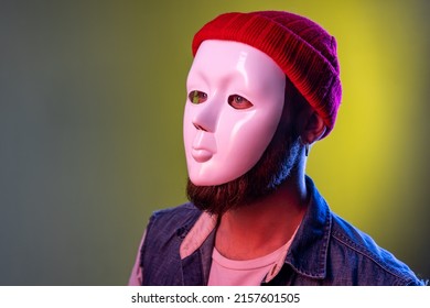 Side View Anonymous Hipster Man White Stock Photo 2157601505 | Shutterstock