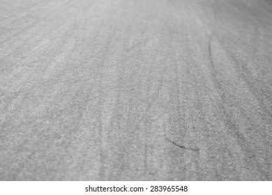 Side view to the asphalt path