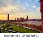 Side View of Badshahi Mosque ( a historical monument of Mughal Empire ) Lahore
