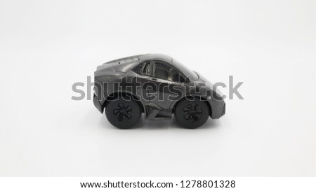 side view black supercar toy