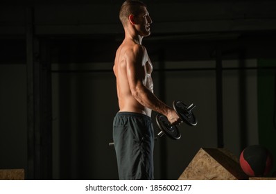 Side View Bodybuilder Doing Heavy Weight Stock Photo 1856002177 ...