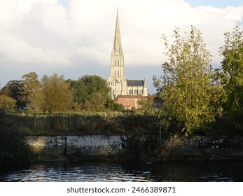 Side view of building with tree 