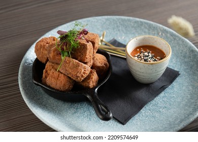 Side view of a chef gourmet dish. Beautiful and tasty food on a plate. - Shutterstock ID 2209574649