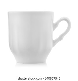 Side View Of Coffee Cup Isolated On White