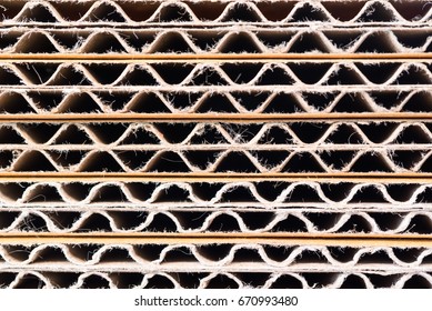 Side View Of A Corrugated Cardboard Background