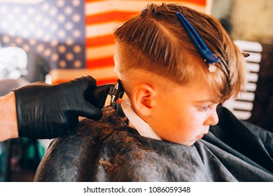 Similar Images Stock Photos Vectors Of Little Boy In Barbershop