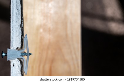 Side View Of A Drywall Mount Anchor And Screw For Hanging Objects On Walls