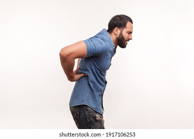 Side View Exhausted Unhealthy Bearded Man Stock Photo 1917106253 ...