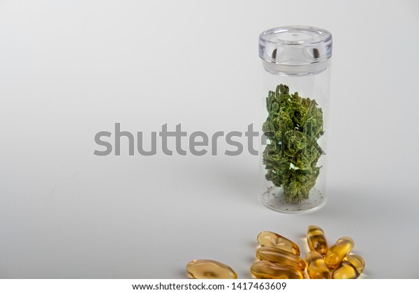 Side View Glass Jar Marijuana Buds Stock Image Download Now