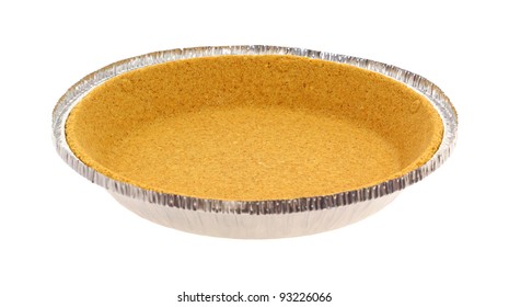 A Side View Of A Graham Cracker Pie Crust.