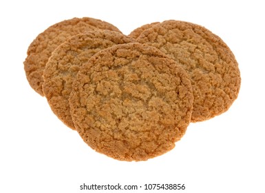 Side View Of A Group Of Apple Pie Crust Cookies Isolated On A White Background.