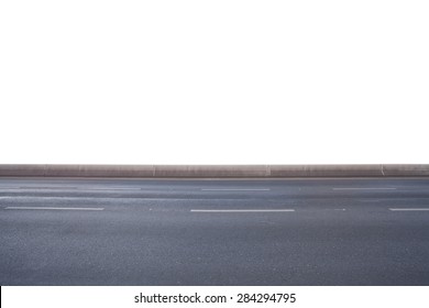 Side View Of Highway Road Isolated On White Background