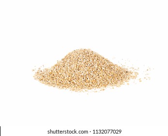 Side View Of Isolated Pile Of Raw Steel Cut Oats