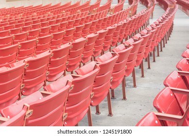 Side View Line Of Raised Orchestra Level Seats From Public Outdoor Performing Art Venue In Chicago, America