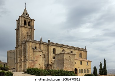 Side View Of The Main Abbey Church Inside The Fortress Of La Mota, A Large Walled Enclosure Above Alcala La Real