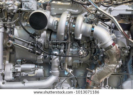 Truck Engine Motor Components In Car Service Inspection