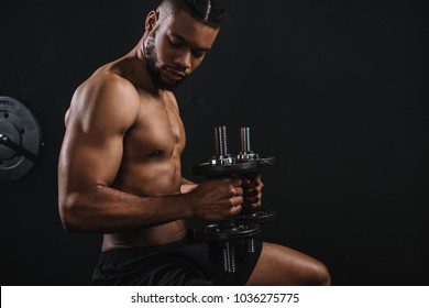 Side View Muscular Shirtless Young African Stock Photo 1036275775 ...