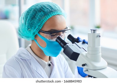 Side View Portrait Female Scientist Looking Stock Photo 1668845983 ...