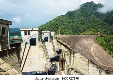 Side view of Randenigala dam, sri Lanka