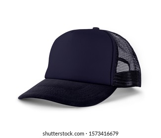 Side View Realistic Cap Mock Up In Blue Eclipse Color is a high resolution hat mockup to help you present your designs or brand logo beautifully.