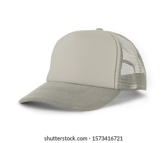 Side View Realistic Cap Mock Up In White Tofu Color is a high resolution hat mockup to help you present your designs or brand logo beautifully.