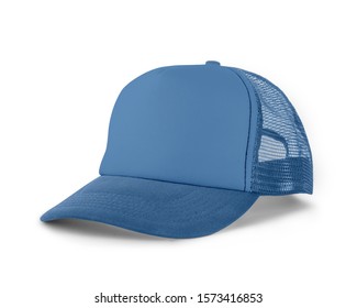 Side View Realistic Cap Mock Up In Little Boy Blue Color is a high resolution hat mockup to help you present your designs or brand logo beautifully.