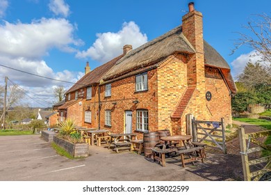 A Side View Of The Red Lion Public House In The Village Of Marsworth, Buckinghamshire, United Kingdom On A Sunny Early Spring Day 17 MARCH 2022