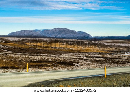 Side view of Route 1, or Ring Road (Hringvegur), Iceland