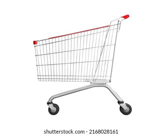 side view of shopping cart isolated on white background - Powered by Shutterstock