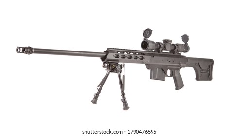 Side View Silver Sniper Rifle Shot Stock Photo 1790476595 