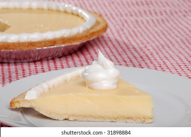 Side View Of A Slice Of Banana Cream Pie