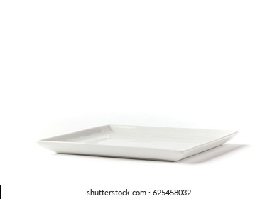 Side View Of Square White Plate