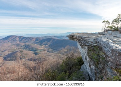 Side view of the very end point of McAfee Knob in Virginia, USA