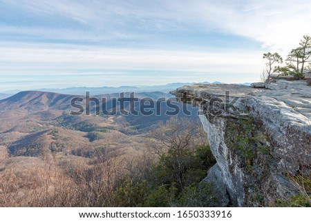 Side view of the very end point of McAfee Knob in Virginia, USA