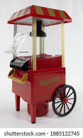 Side View Of The Vintage Popcorn Cart