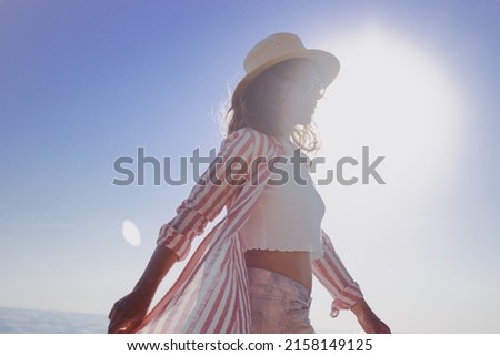 Similar – beauty lady at sun, france