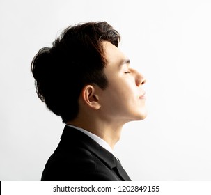 Side View Of Young Handsome Man Face